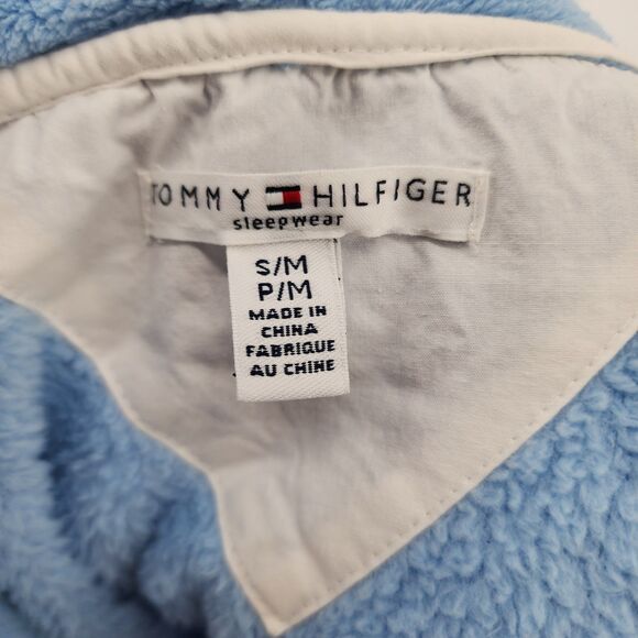 Tommy Hilfiger Plush Short Light Blue Robe - Picture 2 of 4